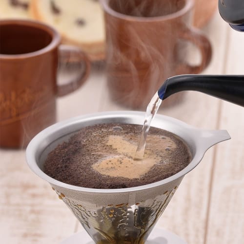 Wahei Freiz My Choice Cafe Dripper Coffee Stainless Steel Filter, Dishwasher Safe, RD-0089