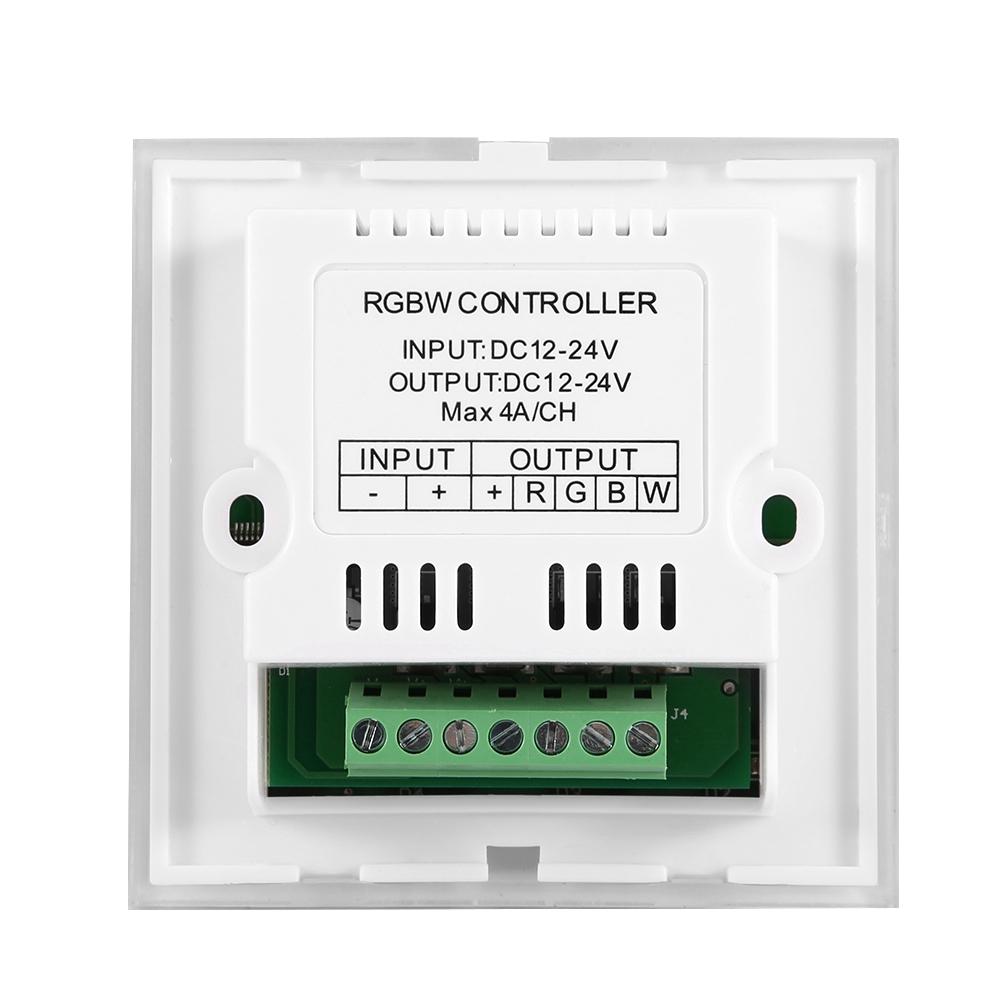 Wall Mounted Colorful RGBW LED Touch Panel Controller Dimmer   for LED Strip Light Black