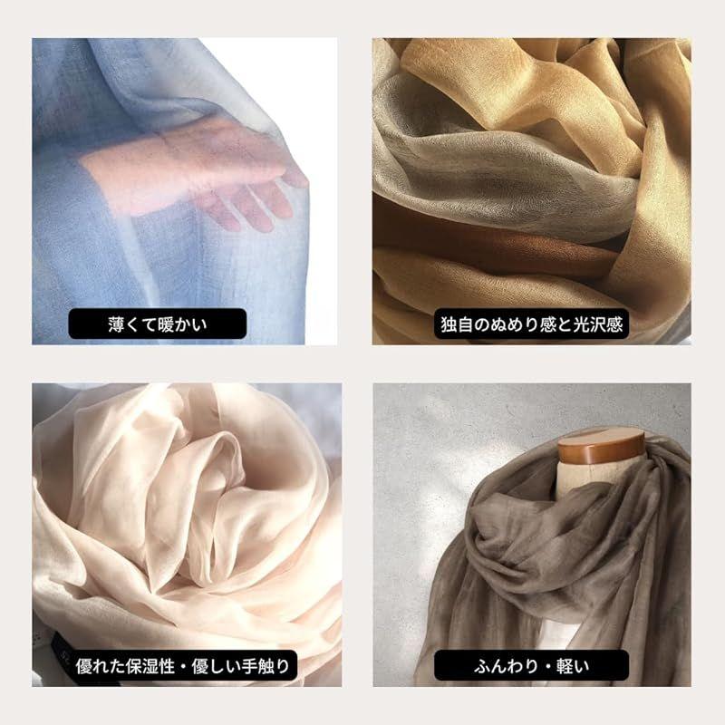 Used [New] [niko25] Sheer Cashmere 100% Stole, Ultra-Thin, Large Size, Airy, Lightweight, Silk-like Texture, UV Cut, Cooling Protection,