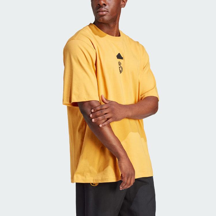 Adidas Real Madrid Lifestyle Tričko s vyšívaným logem Pánské Topy Žluté HY0627