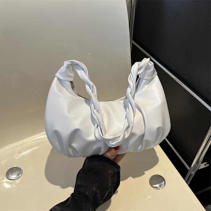Elegant White Casual Underarm Bag For Women Fashionable Pu Summer Essential белый