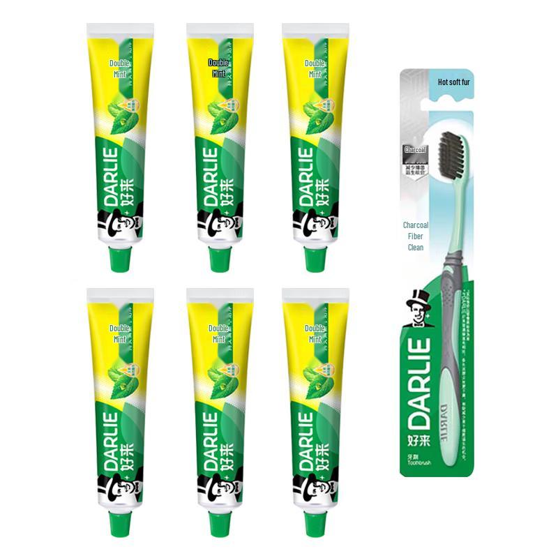 DARLIE Double Mint Toothpaste 6-Pack with Toothbrush