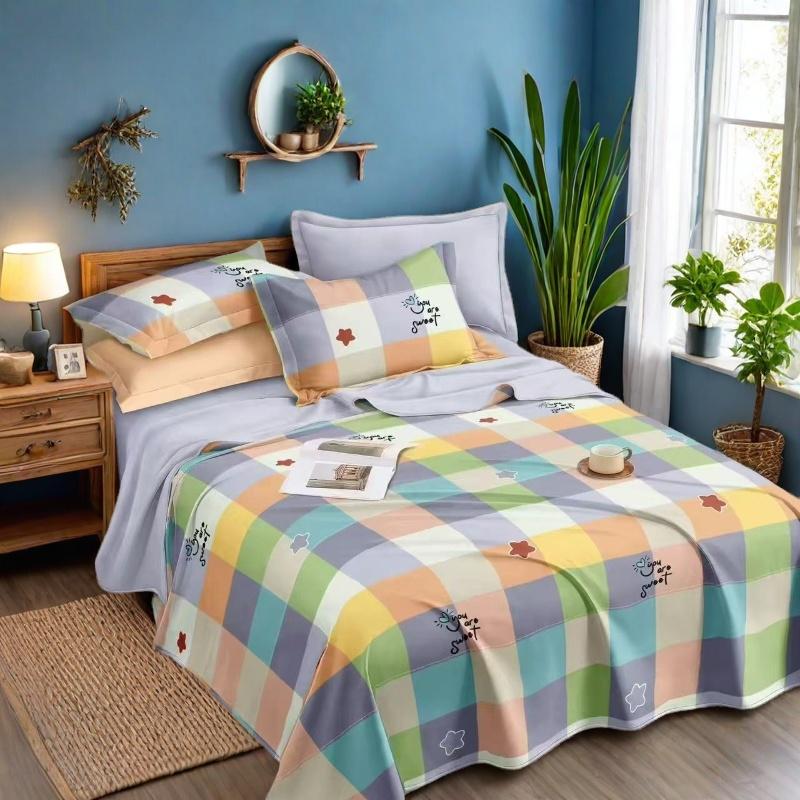 Thickened Coarse Cloth Bed Sheet - Single/Double, Dormitory Mattress Cover, Summer Mat, Old-Fashioned Style