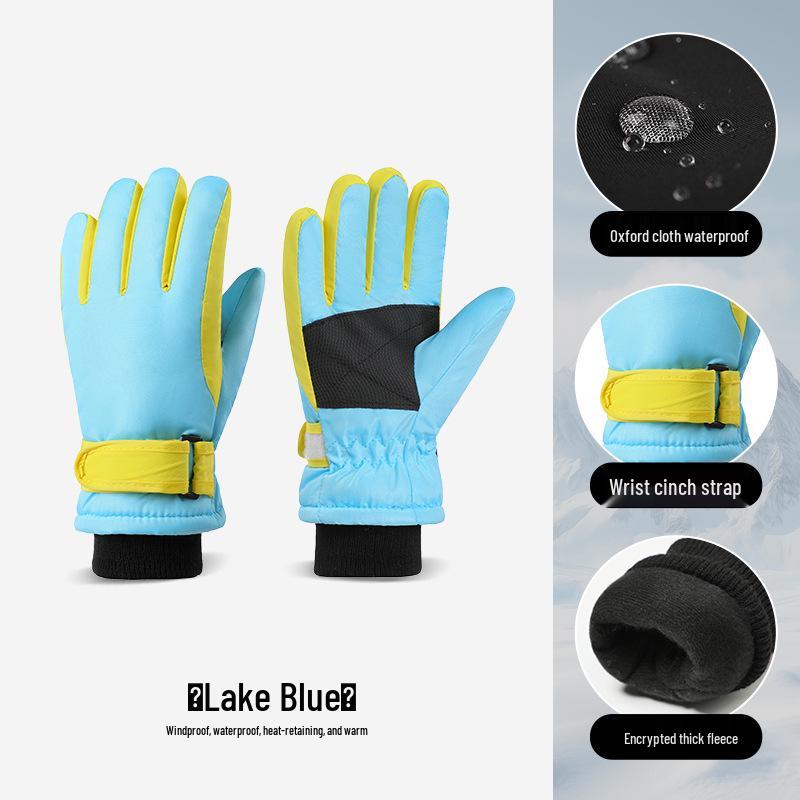 

Дитячі зимові лижні рукавички, віком від 3 до 9 років, унісекс, вітрозахисні та теплі для занять спортом на відкритому повітрі та їзди на велосипеді 5-9 Years