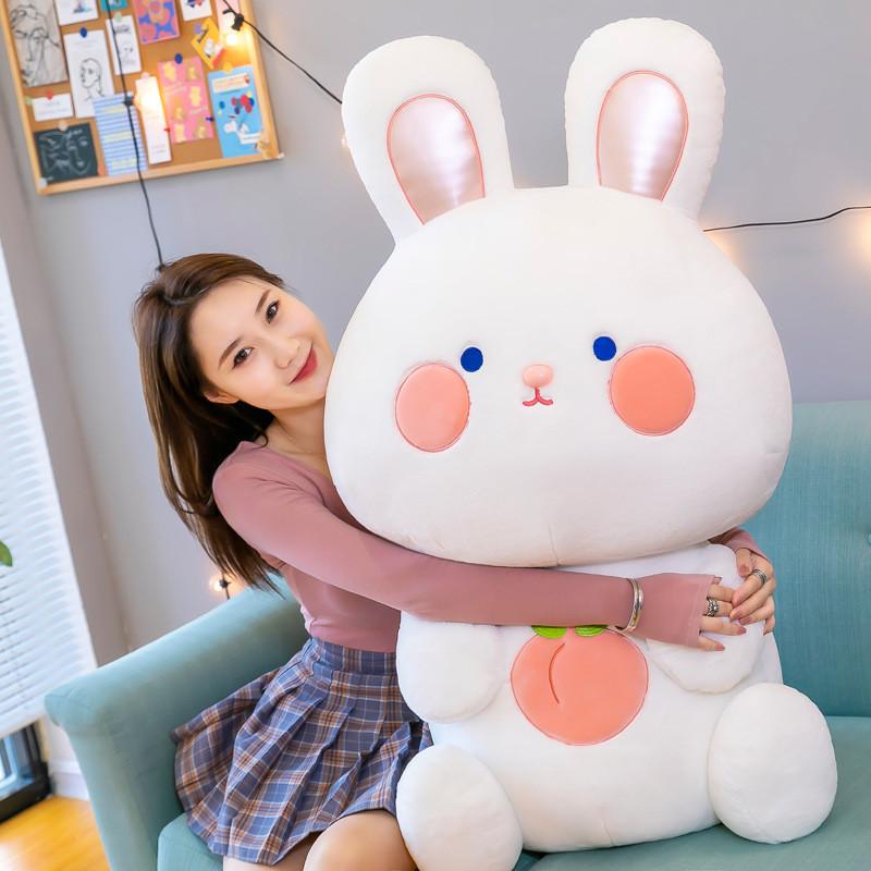 Pfirsich Kaninchen Cartoon Plüschtier Stoffpuppe Tier Dekoration Niedlich Kinder Geschenk