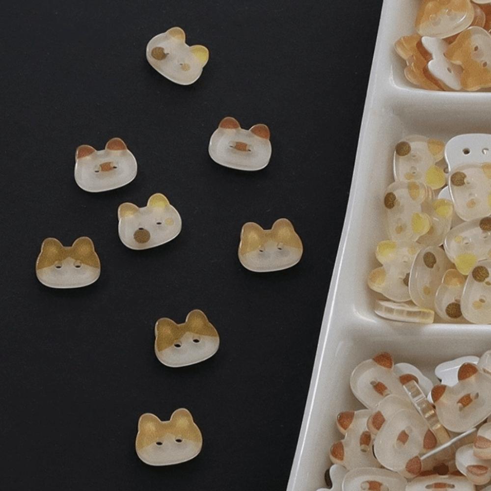 30pcs Cute Kitty Buttons Creative Ginger Cat Buttons Kawaii Calico Cat Buttons Clothes Accessories