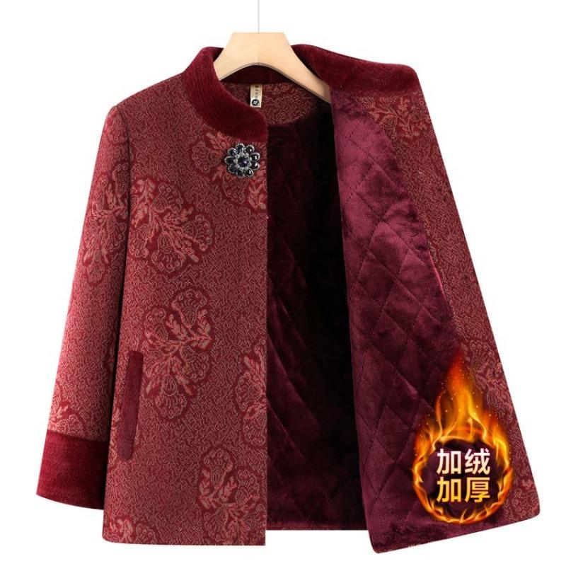 Grandma winter coat old woman imitation mink plush woolen top mother plush thickened winter warm clothes