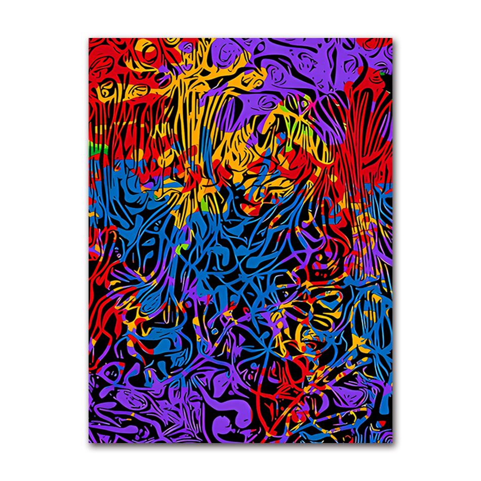 Classic Abstract Art Poster, Colorful Line Image Printing Canvas Art Painting, Used for Home Room Decoration Poster, Frameless