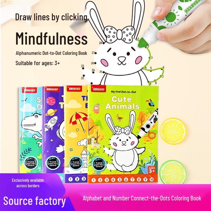 Digital Dot-to-Dot Coloring Book for Children's Early Education and Drawing Skills