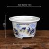 White Glazed Ceramic Succulent Pot - Mini Potted Plant for Office Desk or Balcony
