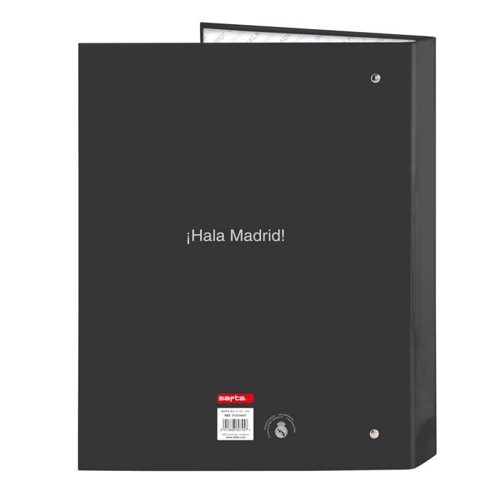 Classeur 4 anneaux - Safta - Real Madrid ÉQUIPATION 25/26 - 26,5x33 cm - Blanc - Couverture rigide - Carton résistant