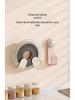 Wall-Mounted Rotating Pot Lid Organizer with Suction Cup, Punch-Free Kitchen Storage Rack for Hanging and Cutting Boards.