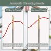 12-48PCS Side Hole Blind Sewing Needles Stainless Steel Self Threading Needle for Elderly Hand Sewing DIY Home Stitching Tool