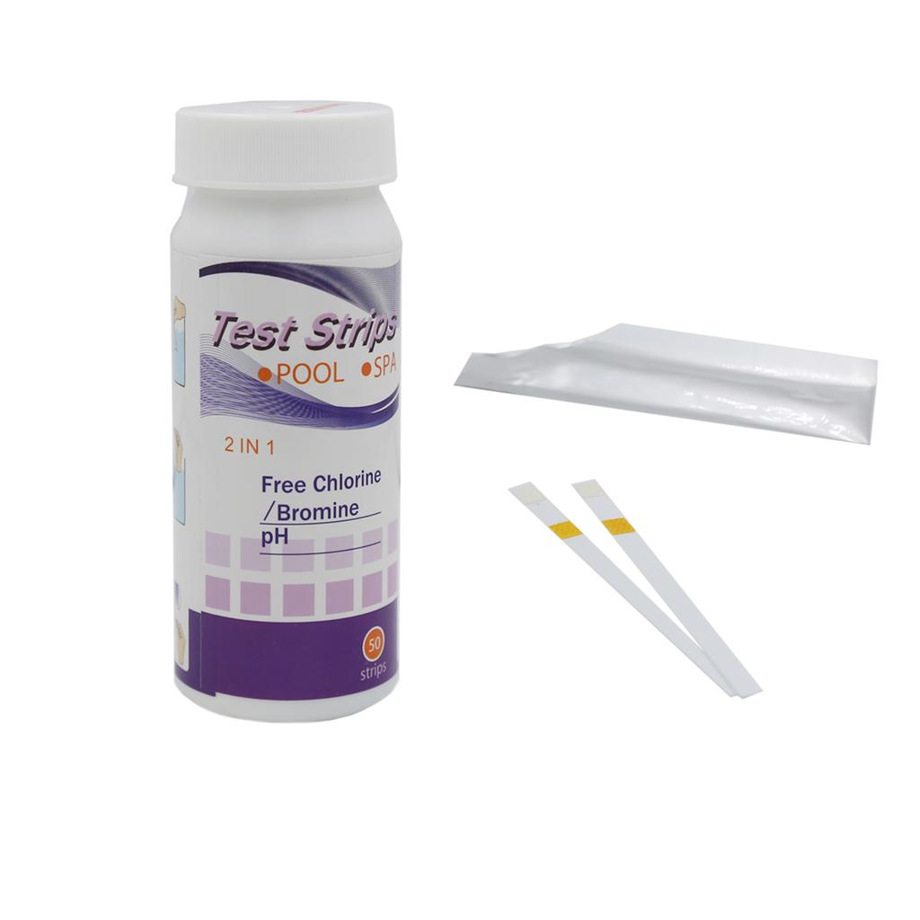 50pcs 6 In 1 Chlorine PH Test Strips Swimming Pool Spa Water Test Paper Hardness Chlorine Alkalinity PH Cyanuric Bromine Detect