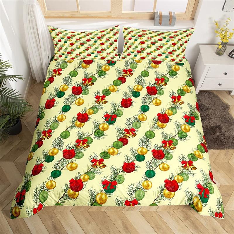 Christmas Duvet Cover Boys Christmas Gingerbread Man Bedding Set Microfiber New Year Quilt Cover Set Xmas Theme Bedspread Cover