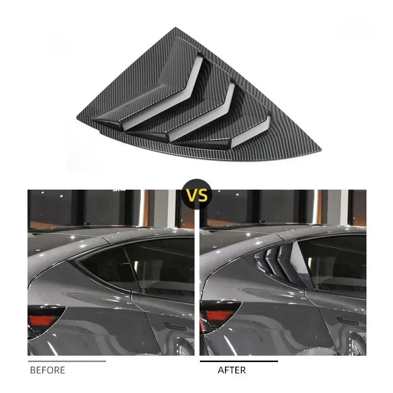 Rear Side Blinds Window for Tesla Model Y/Y Juniper Rear Triangle Window Spoiler Louver Shutter Cover Sports Car Accessories