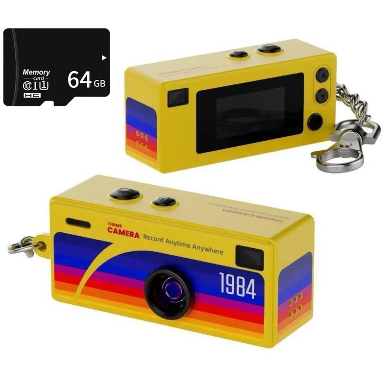 G6 Mini Retro Thumb Keychain Camera 0.96 Inch With HD 130° Wide-angle Lens TFT LCD Display Screen Portable For Students with Flash Support Memory Card