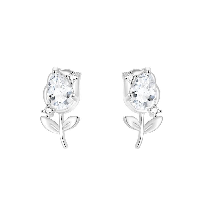 

Серьги-тюльпаны с розовыми бриллиантами, легкие, роскошные, высокого класса