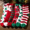 Women Christmas Socks Santa Elk Gift Fluffy Cozy Ladies Winter Warm Floor Socks