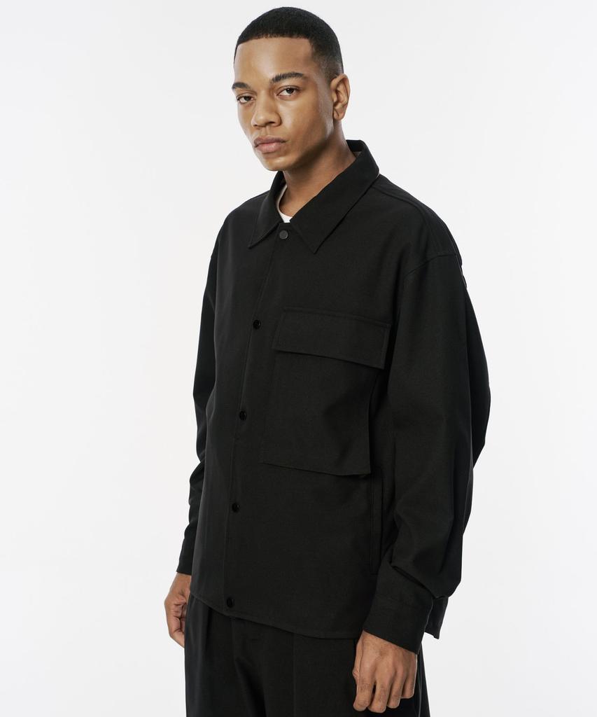 CODEMORPH Wool-Like Shirt Jacket Black