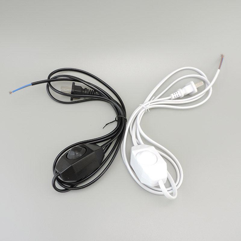 Dimmable Power Switch Cable Light Bulb Modulator Lamp Line Dimmer Controller Table Lamp Wire Ac 110V 220V Black White Eu Us Plug
