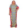 Color Block Chiffon Dress with Headscarf - Plus Size African Muslim Women's Long Robe