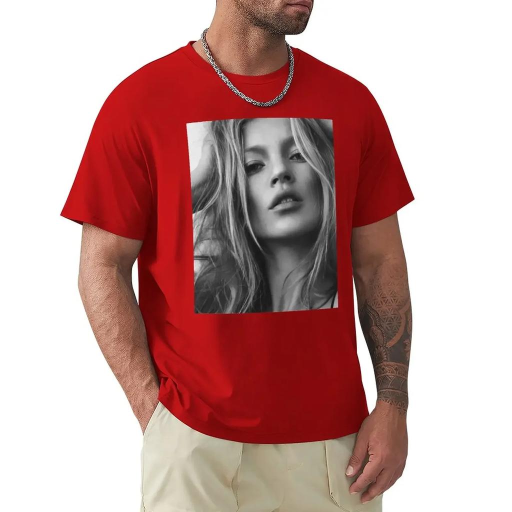 Kate Moss supermodel beauty portrait Long T-Shirt anime customs customizeds T-shirt summer top hippie clothes clothing