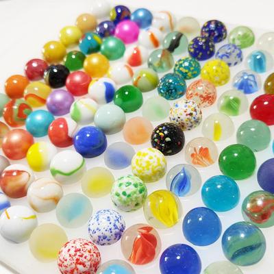 16mm Vícebarevné Dvouotvorové Skleněné Korálky Pinball Arkádový Gyroskop Yo-yo Kuličková Hračka