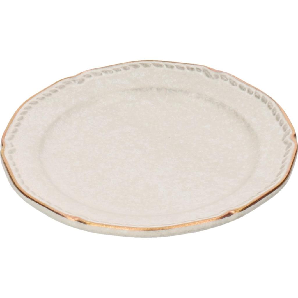 Aito Seisakusho [Stitch Sitch] Plate Small Plate Approx. 12cm Ivory White Mino Ware Made In Japan 111133