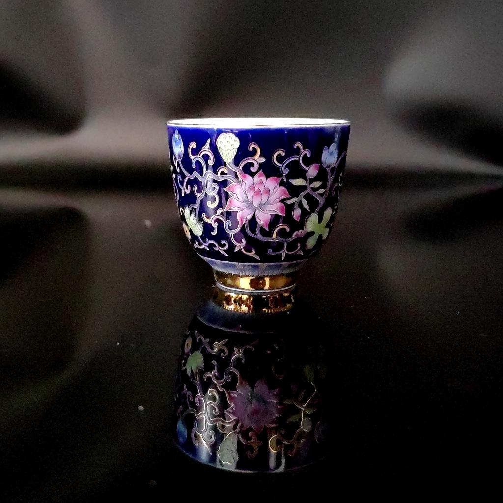 Vintage chinesisches Porzellan Teegeschirr, Schöne ungewöhnliche Ästhetik Tasse, Puer Oolong, Kung Fu, Tieguanyin Blume, Grüner Tee