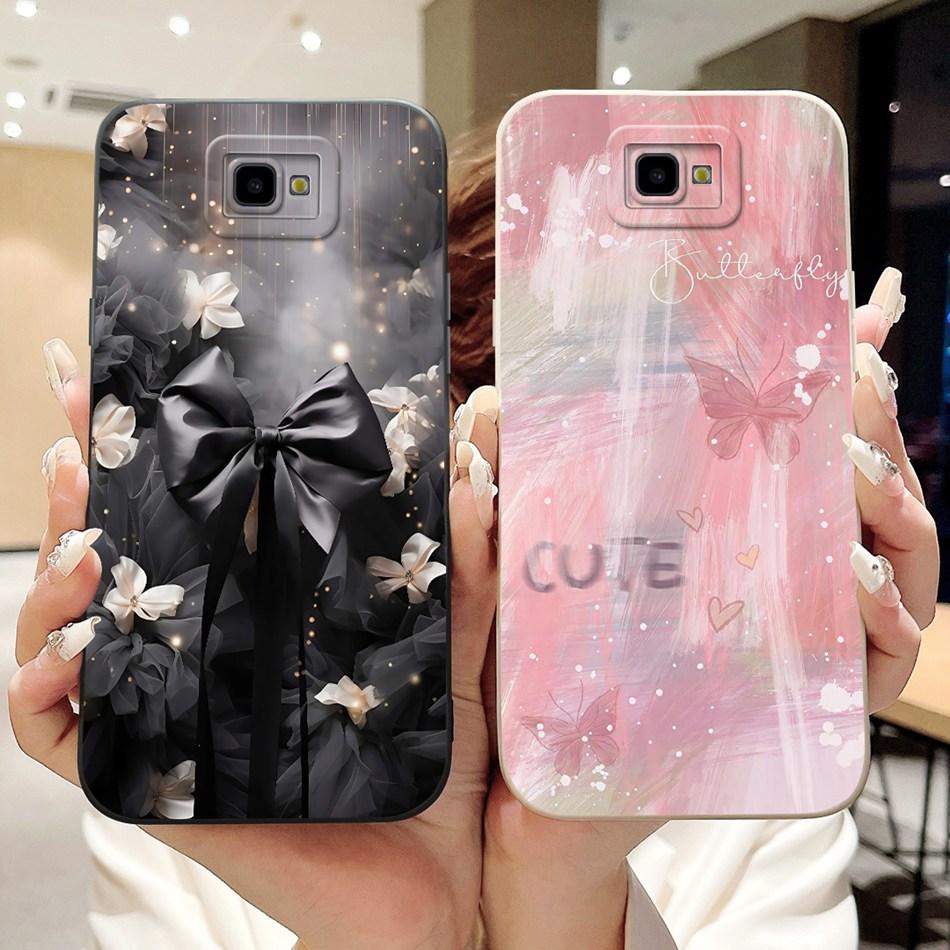 For Samsung Galaxy J4 Core J4+ Beautiful Bow Rose Painting Phone Case For Samsung J4 Plus J4Core Soft Silicone Cases