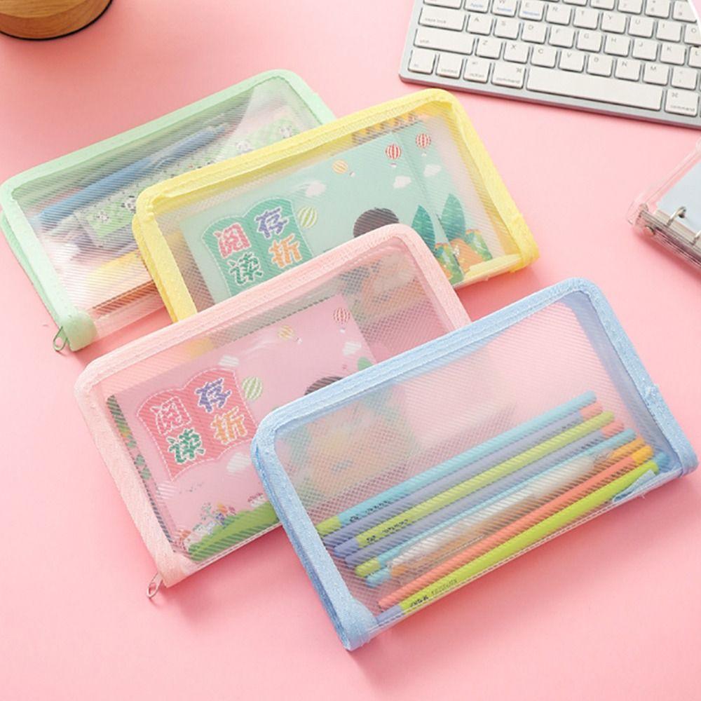 A6 Sticker Storage Bag Zipper Design Pencil Case Multi-functional Bill Storage Bag  Gift