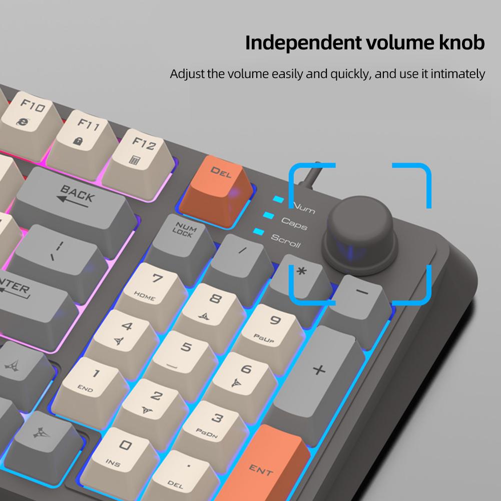 K82 Gaming Keyboard RGB Light Mechanical Keyboard USB Port Gamer Keypad 94 Keys Hot-Swap Keyboard for PC Tablet Desktop