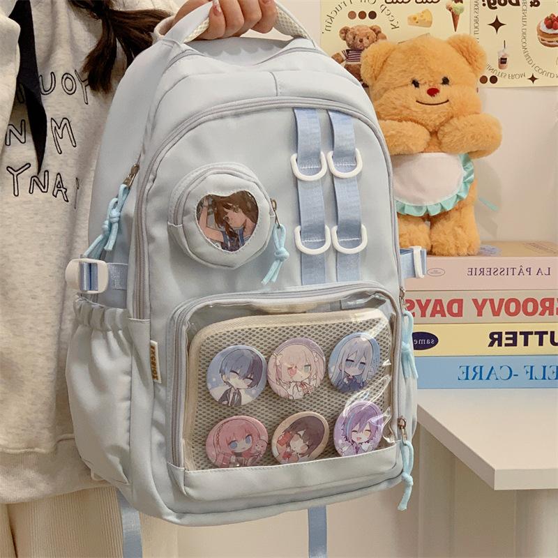 Japońska przezroczysta torba na ból pleców dla ucznia gimnazjum plecak szkolny damski nowy plecak podróżny na komputer o dużej pojemności plecak klasowy dla ucznia