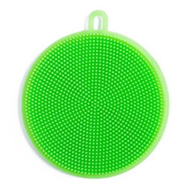 

Бытовая кухонная щетка для мытья посуды Силиконовая щетка для чистки мисок Салфетка для мытья посуды Кухонная губка для мытья посуды зелёный