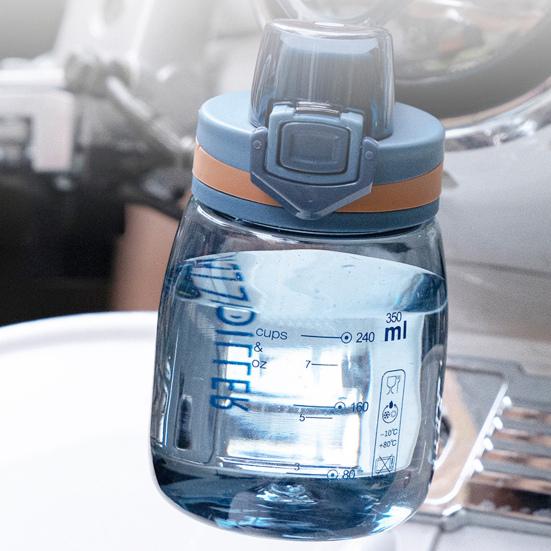 350ml/550ml DILLER Polycarbonate Space Cup Good Sealing Flip Lid Leakproof Sport Water Cup With Scale for Outdoor