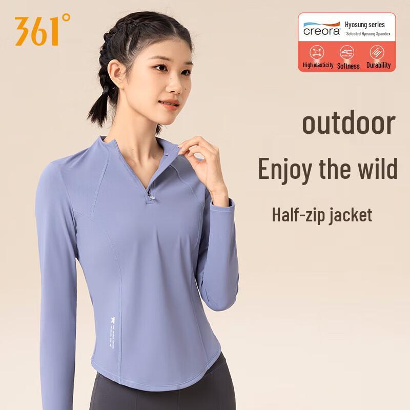 361° Women s Long Sleeve Half-Zip Yoga & Running Top M