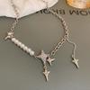 2026 New Gypsy Star Star Splicing Pearl Necklace Women's Niche Stackable Sweater Collarbone Chain Tide