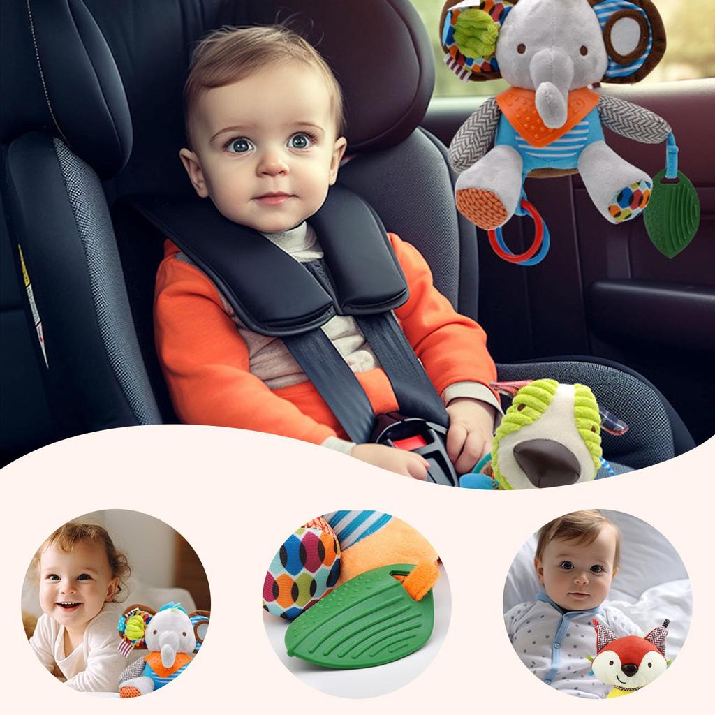 Shinse Plush Animal Rattle, Baby Toy, Cute Fabric Toy, Suitable for Babies 3 Months and Up, Cotton, Popular, Baby Shower Gift, Educational Toy,