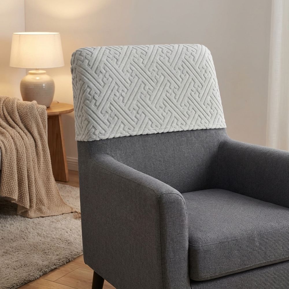 Stretchable Chair Back Protection Thickened Backrest Slipcover Elastic Chair Cover  Dining Room
