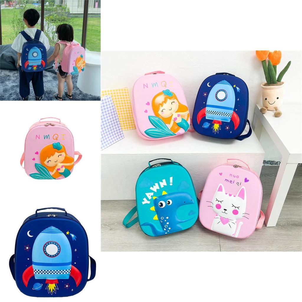 Blue Rocket Cartoon School Bag Eva Breathable Wear-resistant Shockproof Lightweight
