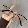 Ladies' high-end square fashion trendy glasses with simple design comfortable fit and protective lenses