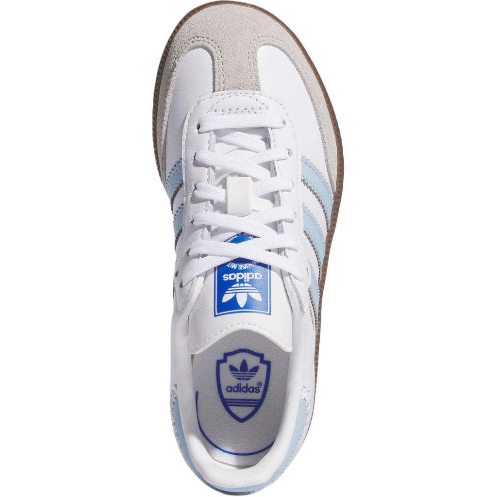 adidas Originals SAMBA OG Bequem Abriebfest Niedrig geschnitten Kinder Skateboard Schuhe Weiß Blau JI2010