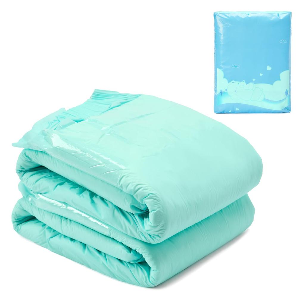 LittleForBig Adult Pants Type High Tape XL Diapers, (Solid Color), Thick, Absorption, Type, 2-Pack, Green,