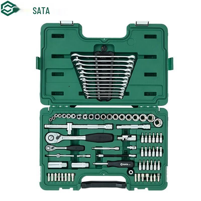 SATA 80-Piece 1/4  & 1/2  Drive Socket Set 80-Piece Set