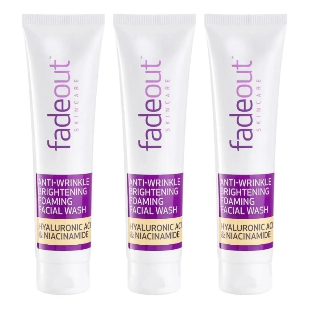Fade Out Anti-Wrinkle Brightening Facial Wash 100ml (3 bottles) Cleansing Foam Facial Cleanser fadeout