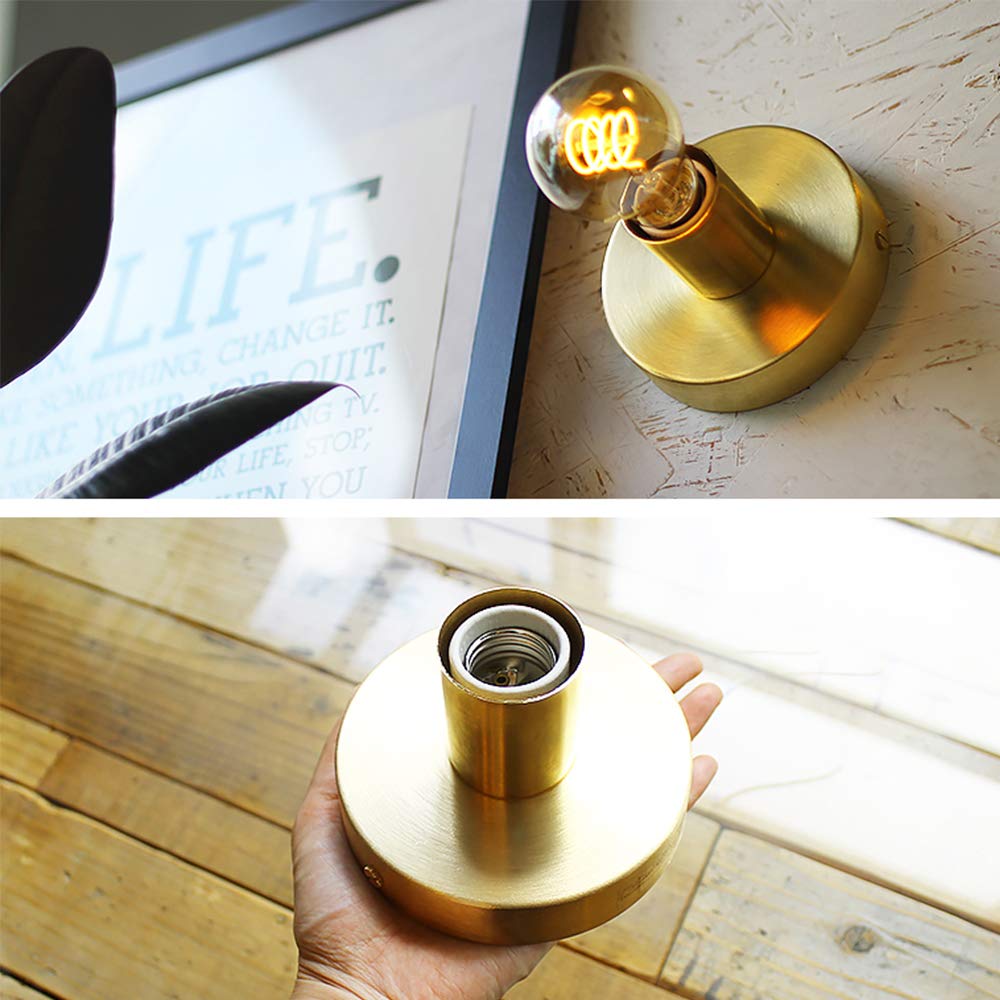 Axis E26 Bracket Lighting, Brass Polished Light, Brass Socket, Single Light, Bracket Light, Wall Light, Retro, Antique Style