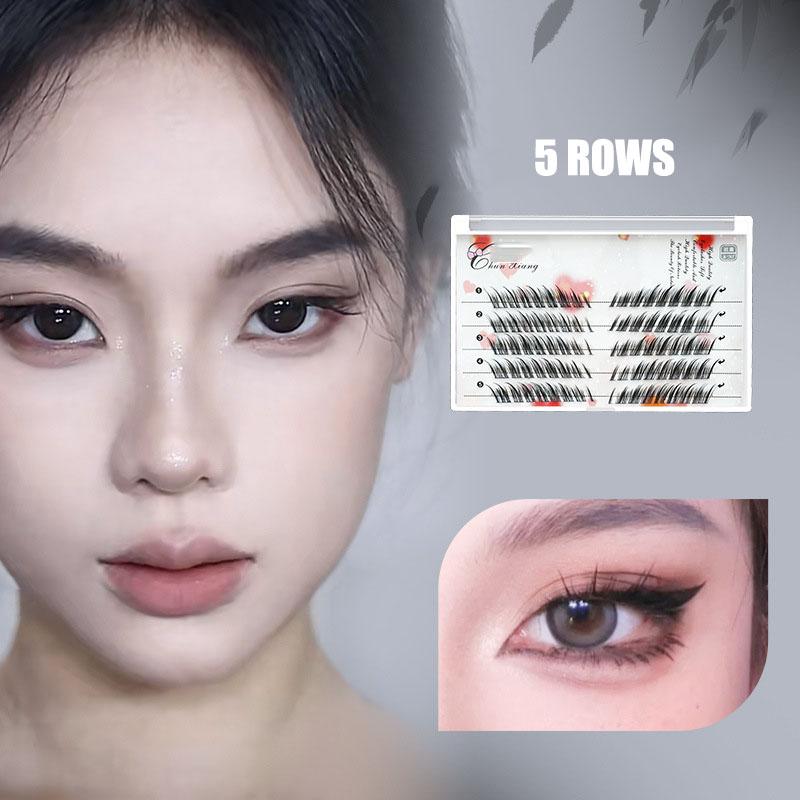 53 Eyelash Single Rows Cluster Fluffy C Curl Segmented Natural Fake Mink Fox Eye Effect Makeup Eyelashes Extension False Lash