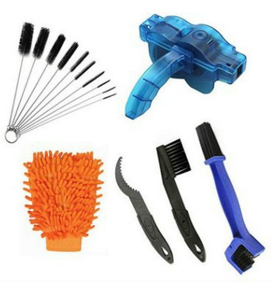 Portable Mountain Bike Chain Cleaner & Maintenance Brush Kit