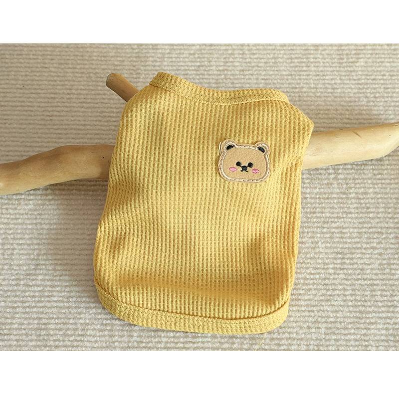 Small Dog Pet Clothes Waffle Bear Vest Light Breathable For Spring And Summer S жёлтый